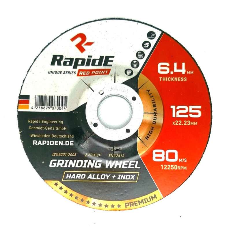 Зачистний диск 125х6,4х22,2 Rapide RED POINT(1шт.)