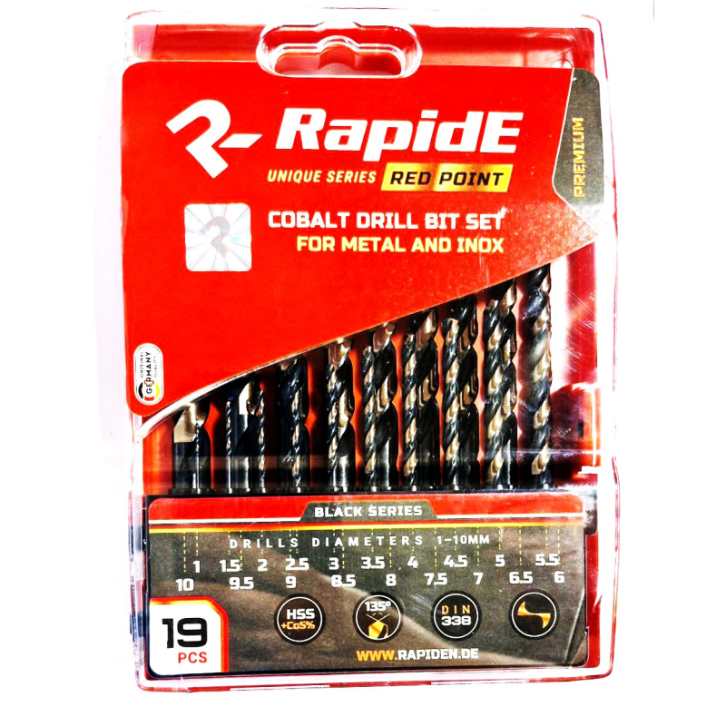 Свердла по металу RAPIDE\Germany RED POINT в наборі (19шт.)