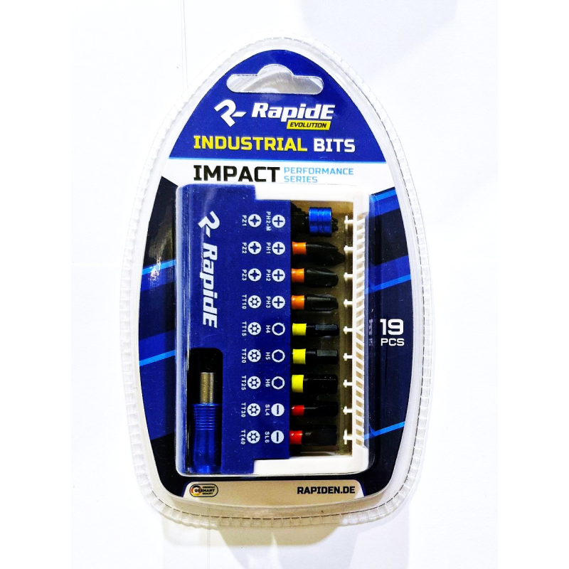 Набір біт RapidE Impact (18шт біт + магнітний біто-тримач) Набір біт RapidE Impact (18шт біт + магнітний біто-тримач)