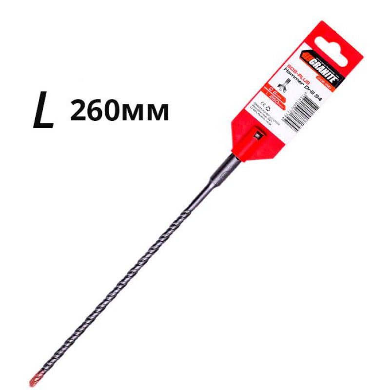 Бур SDS 6х260 для перфоратора Granite Бур SDS 6х260 для перфоратора Granite