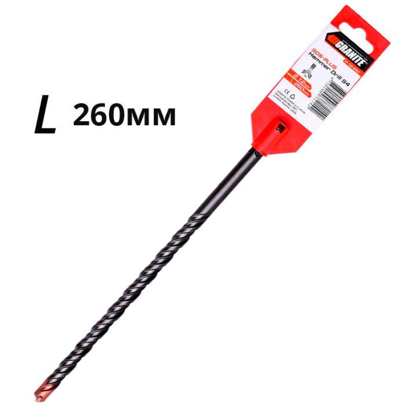 Бур SDS 12х260 для перфоратора Granite Бур SDS 12х260 для перфоратора Granite