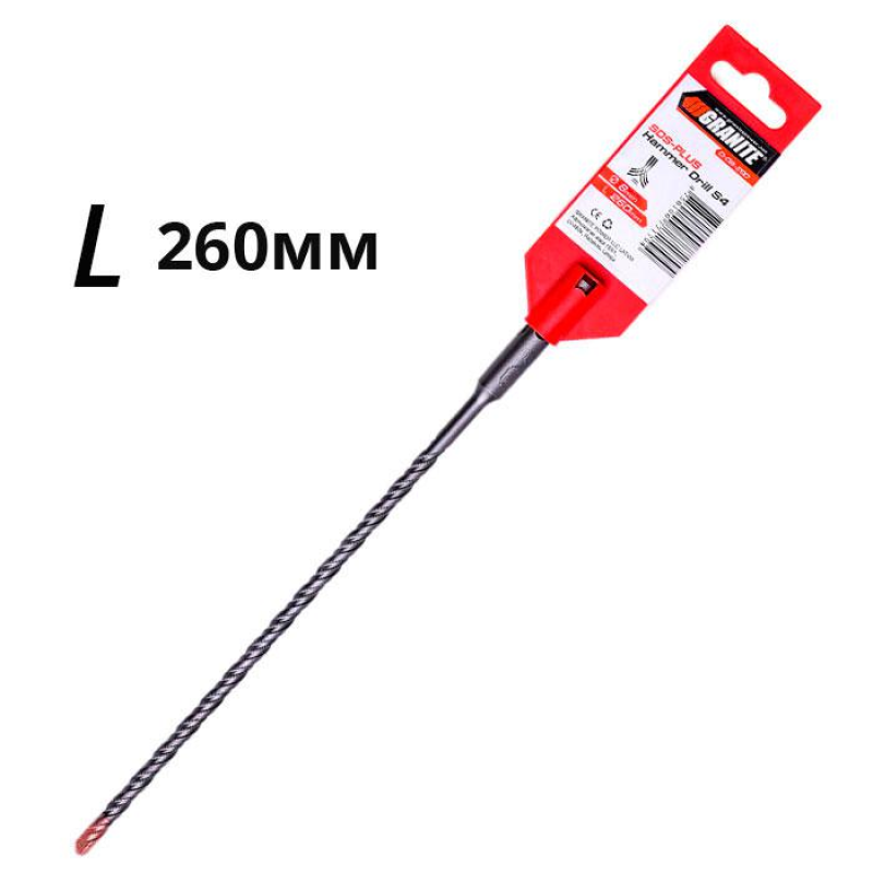 Бур SDS 8х260 для перфоратора Granite Бур SDS 8х260 для перфоратора Granite